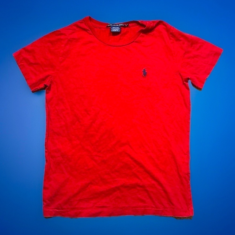 Polo Ralph Lauren Boys Classic Cotton Logo Crew Neck T-shirt Red Kids Large